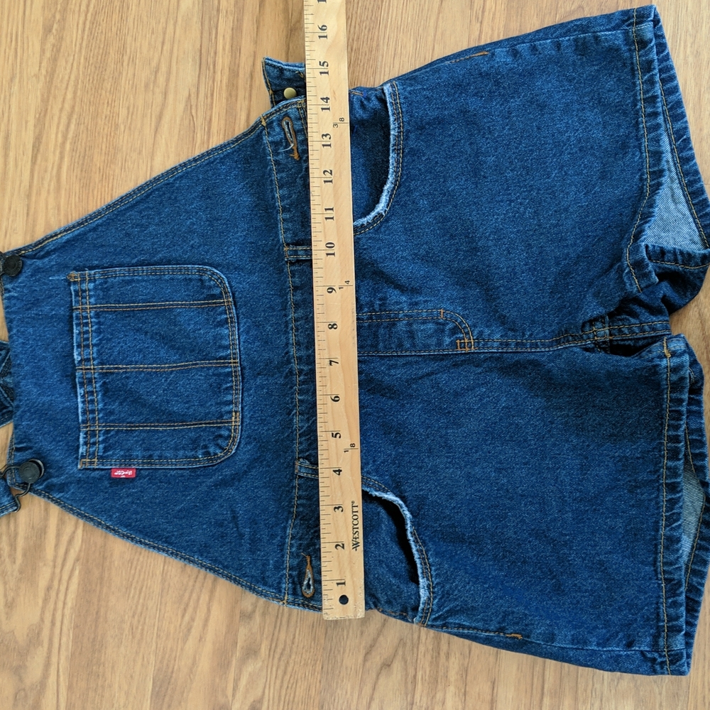 Levi's OVERALL Jean Denim Overalls Shortall Size L 12/14 - Picture 5 of 10